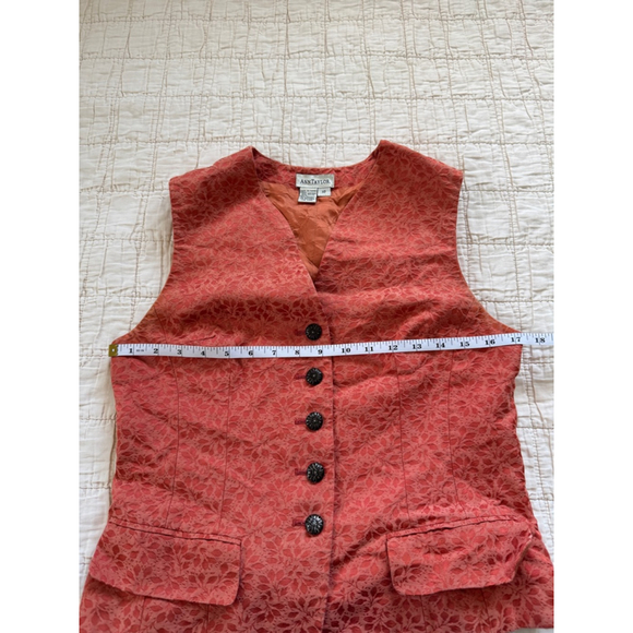 Vintage Ann Taylor Coral/ Orange Vest • Size : M - Picture 9 of 10